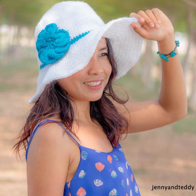 Summer narrow brim hat; crochet sun hat; handmade