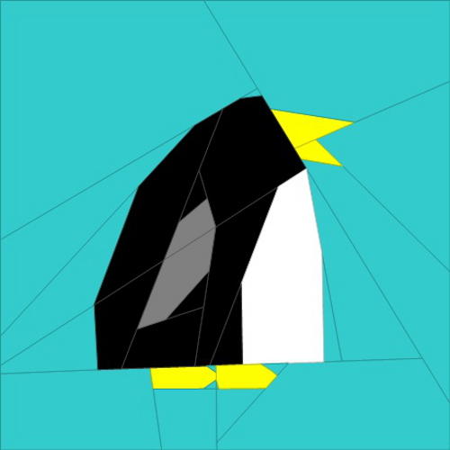 Penguin Paper Piecing Block Pattern