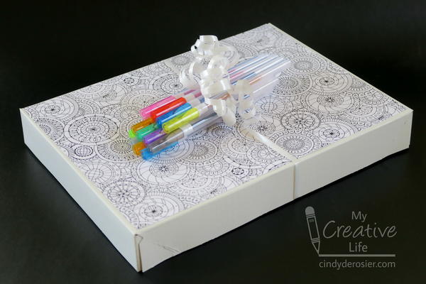 Coloring Book and Pens Gift Wrap