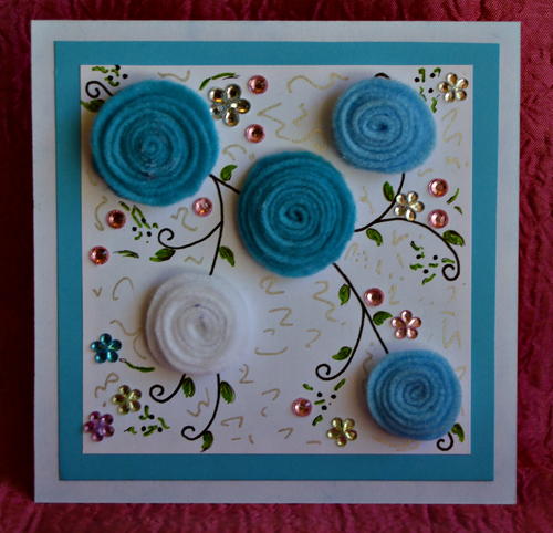 Bouquet of Felt Roses Greeting Card