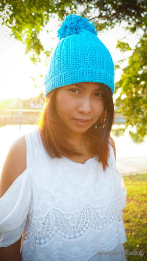The Easiest Ribbed Blue Beanie Hat