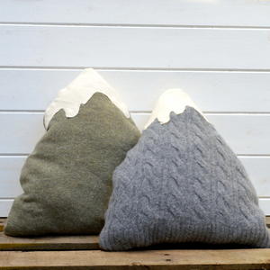Upcycled Sweater Mountain Pillows