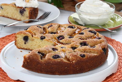 Blueberry-Peach Yogurt Cake