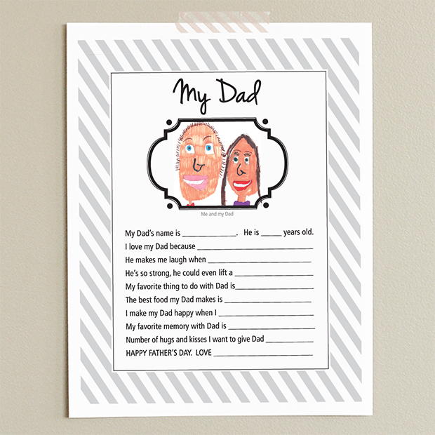 Kids Favorite Memories Fathers Day Printable