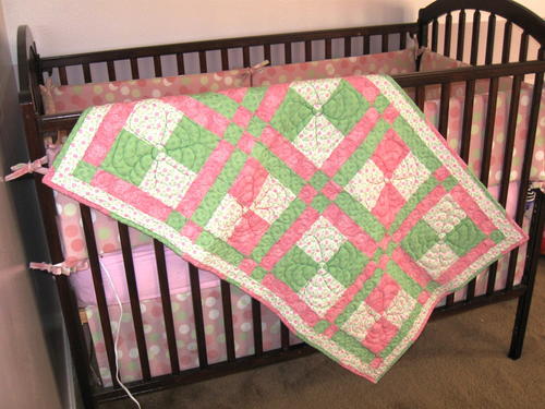 Springtime Disappearing Nine Patch Baby Quilt