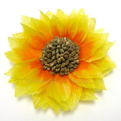 Mixed Media Paper Sunflower
