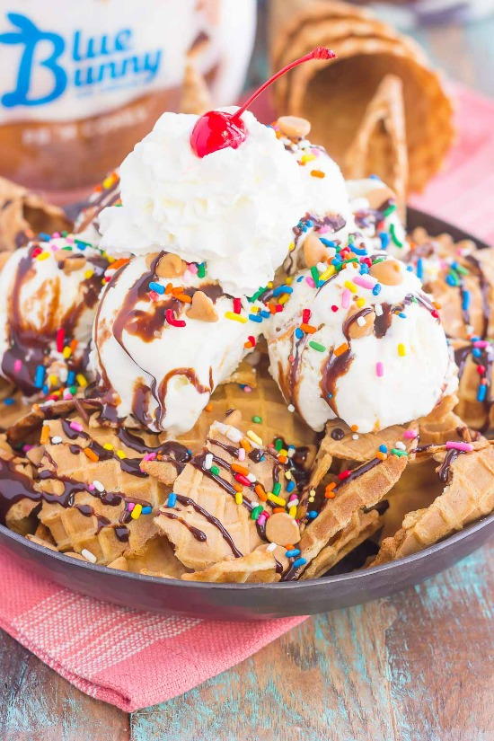 Peanut Butter Ice Cream Sundae Nachos