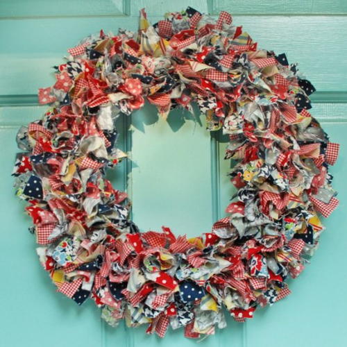 Summer Rag Wreath Patterns Fun Summer Rag Wreath Tutorial | AllFreeHolidayCrafts.com