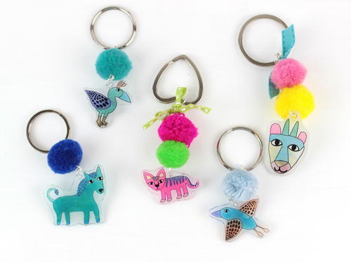 Shrink Plastic Animal Keyholders