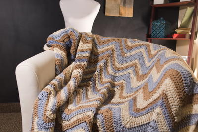 Tricolored Crochet Chevron Afghan Pattern