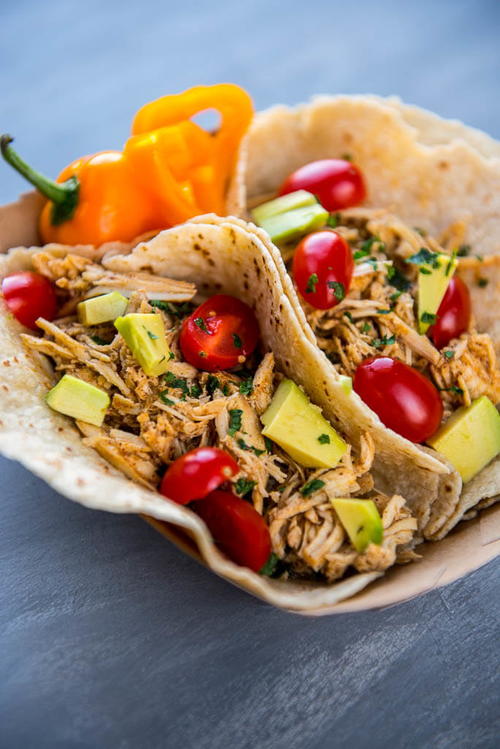 Easiest Slow Cooker Verde Chicken Tacos