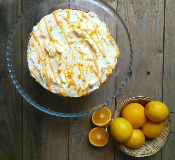 Orange Cake with Zesty Cream Frosting