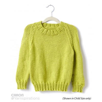 Caron Top Down Knit Pullover Top Pattern