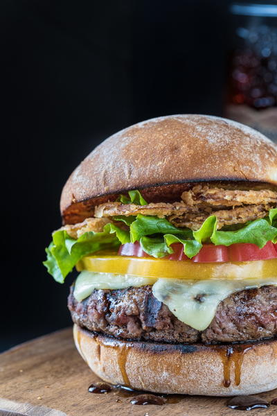 Southern Bourbon Glazed Burger | FaveSouthernRecipes.com