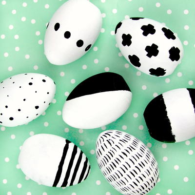 DIY Modern Black and White Easter Eggs