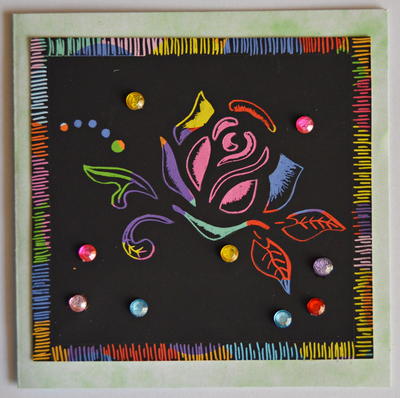 Multicolor Rose Homemade Greeting Card