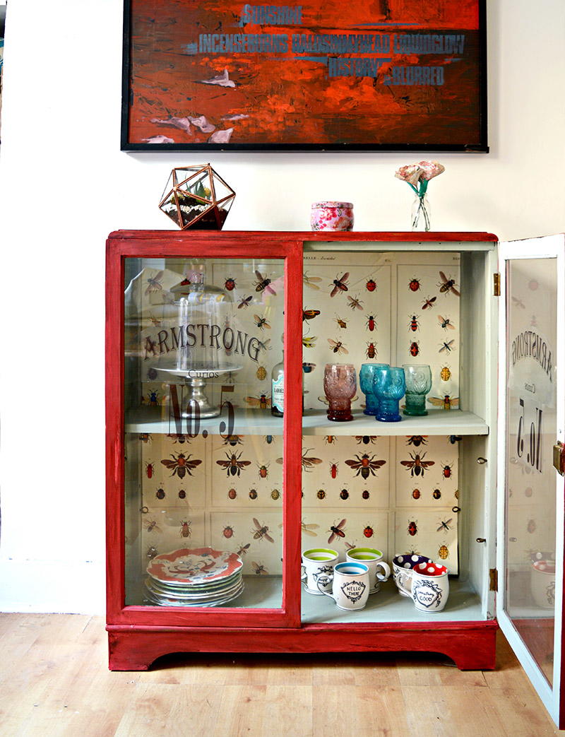 Pretty Chalk Paint and Decoupage Cupboard Transformation
