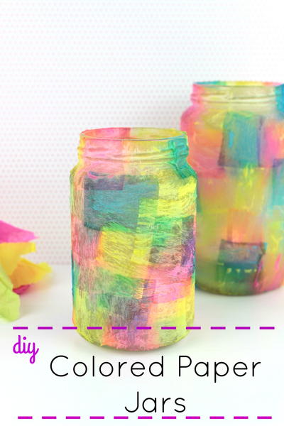 DIY Colored Paper Mason Jars