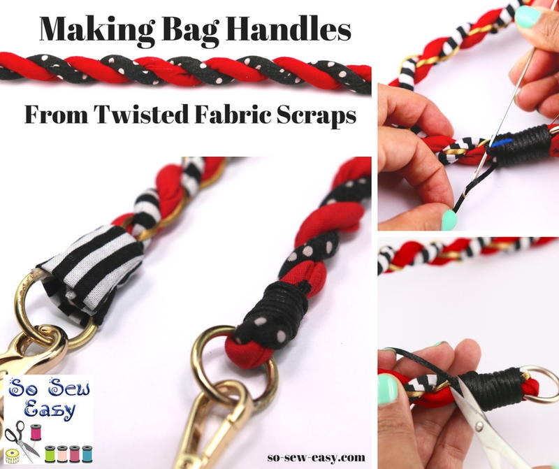 Bag Handles From Twisted Fabric Scraps