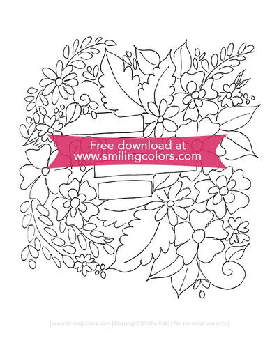 Easy Flower Coloring Page
