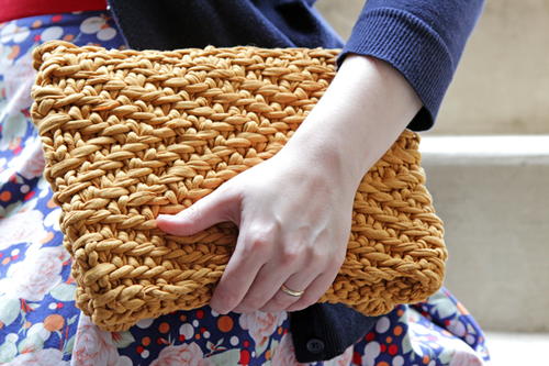 Herringbone Foldover Clutch