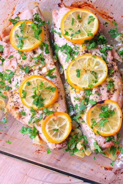 Old Fashioned Lemon Garlic Butter Baked Fish