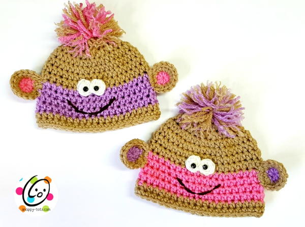 Twin Baby Monkey Beanies