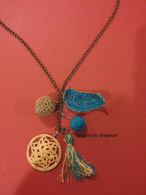 Bohemian Charms Crochet Necklace | AllFreeCrochet.com