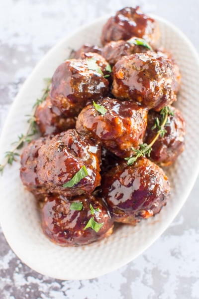 Slow Cooker Blueberry BBQ Meatballs