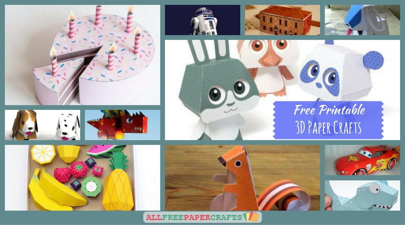 Variety of 3D paper craft templates