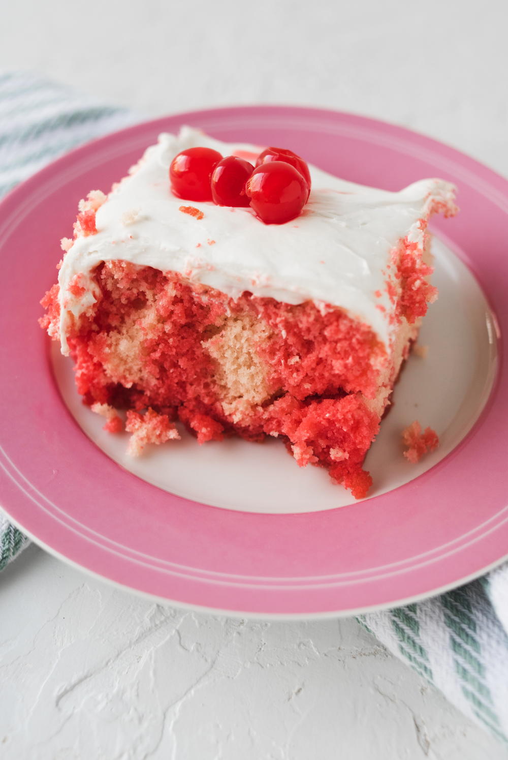 Classic Shirley Temple Poke Cake | TheBestDessertRecipes.com