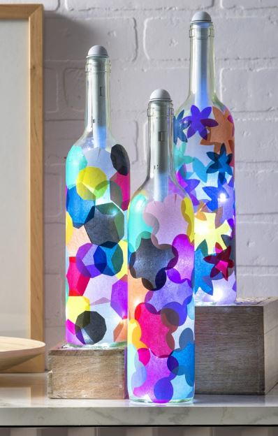 Tissue Paper Wine Bottle Lights 