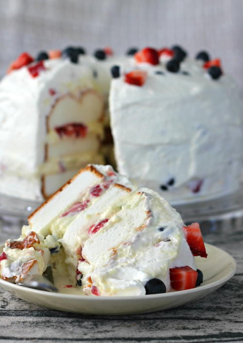 Fluffy Angel Food Cake Delight with Fresh Berries