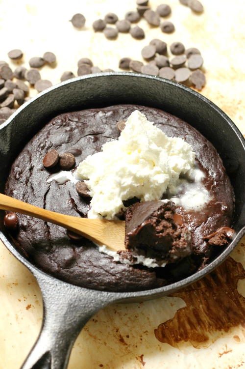 Double Chocolate Skillet Brownie