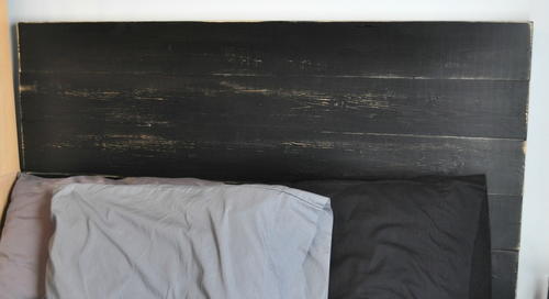 Painted Planked DIY Headboard