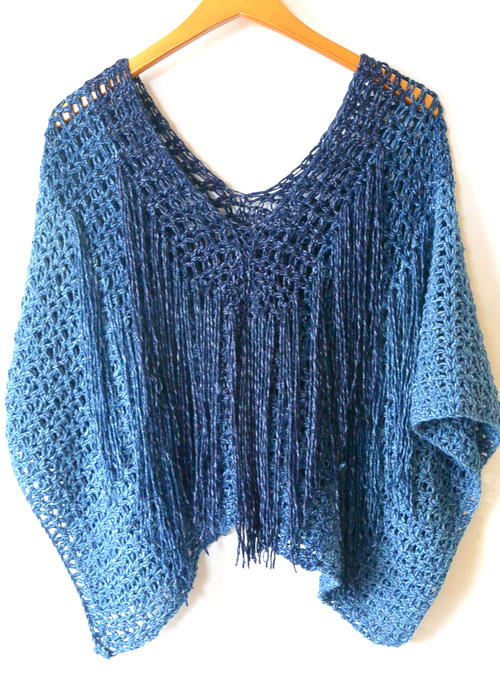 Azul V Mesh Poncho