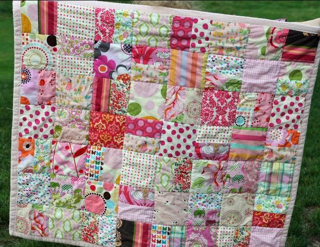 One Color Scrappy Baby Quilt Favequilts Com