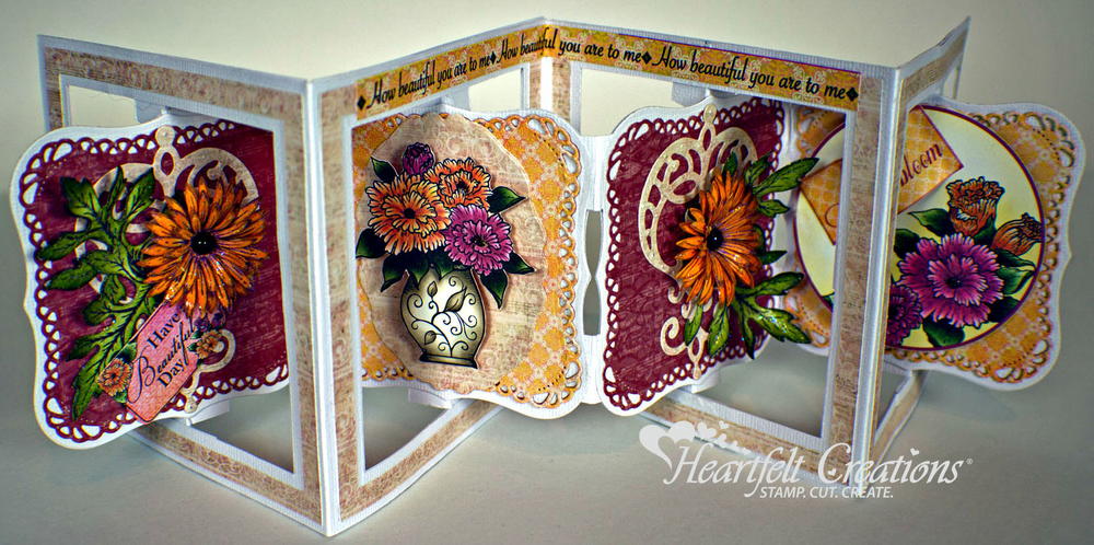 30 quick & easy diy star ideas Beautiful Blooms Accordion Fold Card | AllFreePaperCrafts.com