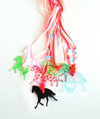 Fun Horse Shrink Plastic Necklace