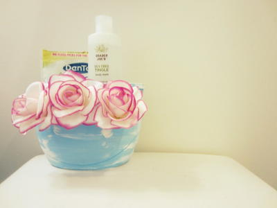 Chic Floral Bathroom Basket