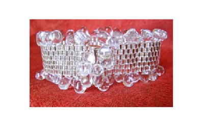 Crystal Ruffle Cuff Bracelet