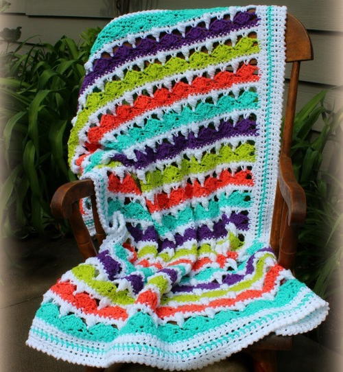 Fruit Stripe Baby Blanket Crochet Pattern