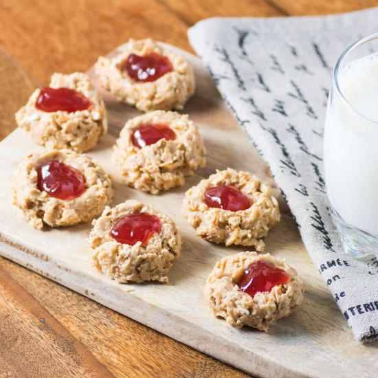 No-Bake Peanut Butter Jam Thumbprints