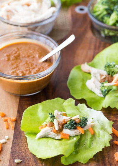 Paleo Thai Chicken Lettuce Wraps