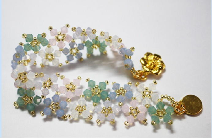 Floating Opal Blossoms Bracelet | AllFreeJewelryMaking.com