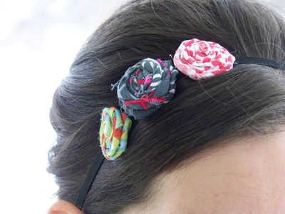 Rolled Fabric Flower Headband