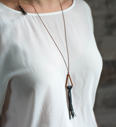 Copper and Leather DIY Tassel Necklace 