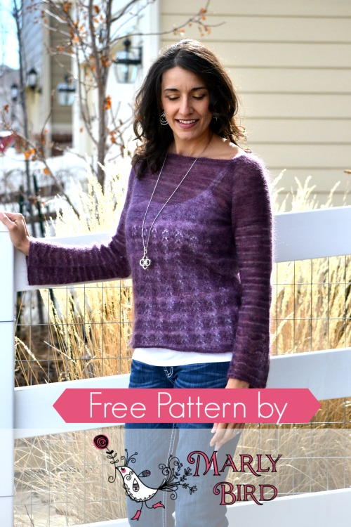 Blackberry Boatneck Sweater | AllFreeKnitting.com