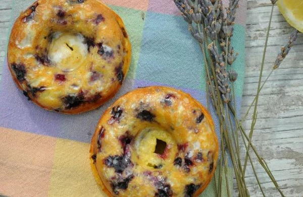 Lemon Blueberry Donuts with Lavender Essential Oil