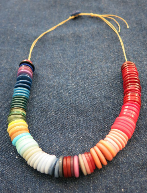 Colorful Ombre DIY Button Necklace